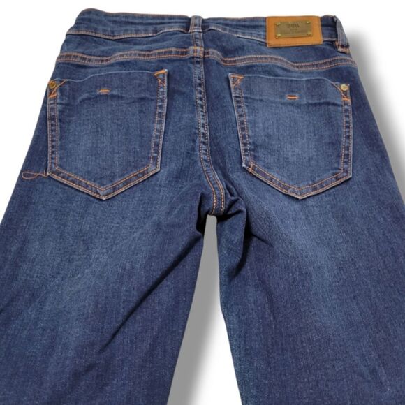 Zara Jeans Size 2 W24" x L27.5" Zara Skinny Jeans Stretch Ankle Jeans Blue Denim - Picture 5 of 7